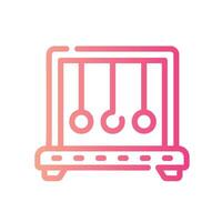 newton cradle Line Gradient Icon White Background vector
