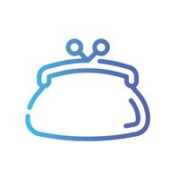 purse Line Gradient Icon White Background vector