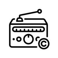radio Line Icon White Background vector