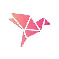 origami Flat Gradient Icon White Background vector