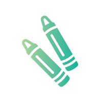 crayon Flat Gradient Icon White Background vector