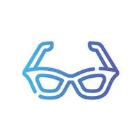 glasses Line Gradient Icon White Background vector