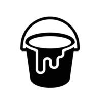 paint bucket Glyph Icon White Background vector