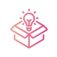 box tips Line Gradient Icon White Background vector