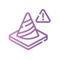 traffic cone Line Gradient Icon White Background vector