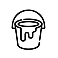 paint bucket Line Icon White Background vector