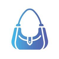 bag Flat Gradient Icon White Background vector
