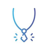 necklace Line Gradient Icon White Background vector