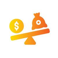 debt Flat Gradient Icon White Background vector