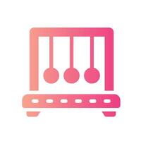 newton cradle Flat Gradient Icon White Background vector