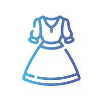 frock Line Gradient Icon White Background vector
