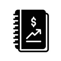 notebook Glyph Icon White Background vector