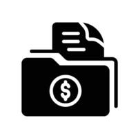 folder Glyph Icon White Background vector