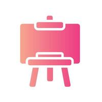 canvas Flat Gradient Icon White Background vector