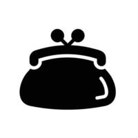 purse Glyph Icon White Background vector