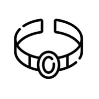bangle Line Icon White Background vector