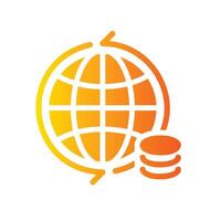 globalization Flat Gradient Icon White Background vector