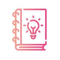 book Line Gradient Icon White Background vector