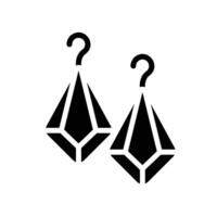 earrings Glyph Icon White Background vector