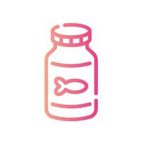 fish oil Line Gradient Icon White Background vector