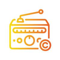 radio Line Gradient Icon White Background vector