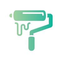 paint roller Flat Gradient Icon White Background vector