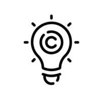 idea Line Icon White Background vector