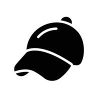 cap Glyph Icon White Background vector