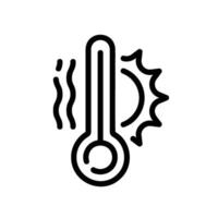 high temperatures Line Icon White Background vector