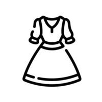 frock Line Icon White Background vector