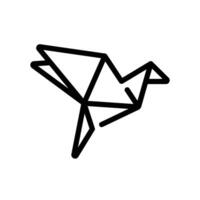 origami Line Icon White Background vector