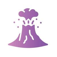 volcano Flat Gradient Icon White Background vector