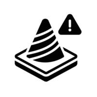 traffic cone Glyph Icon White Background vector