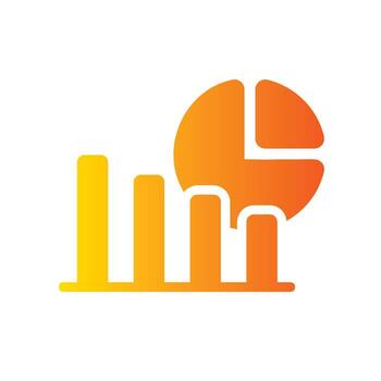 pie chart Flat Gradient Icon White Background vector