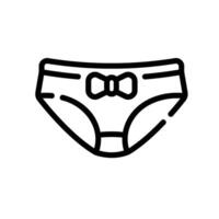 underpant Line Icon White Background vector