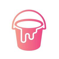 paint bucket Flat Gradient Icon White Background vector