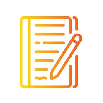 signature Line Gradient Icon White Background vector