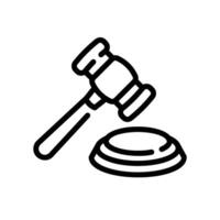 judge Line Icon White Background vector