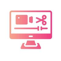 videoediting Flat Gradient Icon White Background vector