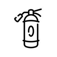 fire extinguisher Line Icon White Background vector