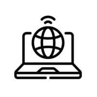 network Line Icon White Background vector