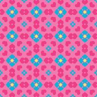 Heart and Flower Repeat Pattern Wallpaper Background vector