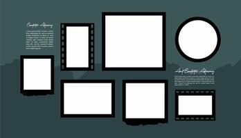 abstract photo frames and digital photo wall template vector