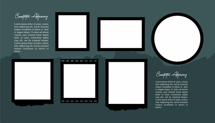 comics page grid layout abstract photo frames and digital photo wall template
