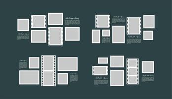 Set photo frames set with text space vector