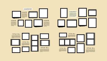 Collage photo frames set with text vector