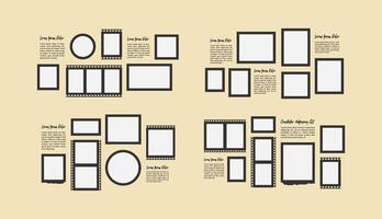 Collage of realistic frames Border vector