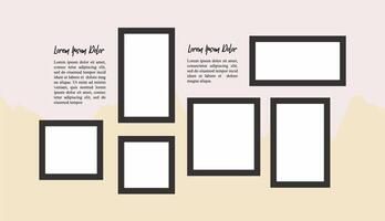 Collage grid photo effect template design vector