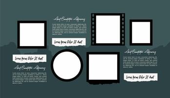 page grid layout abstract photo frames vector