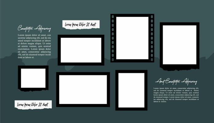 Pictures or photos frame collage comics page grid layout abstract photo frames and digital photo wall template